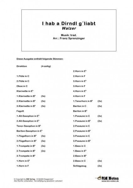 I hab a Dirndl gliabt