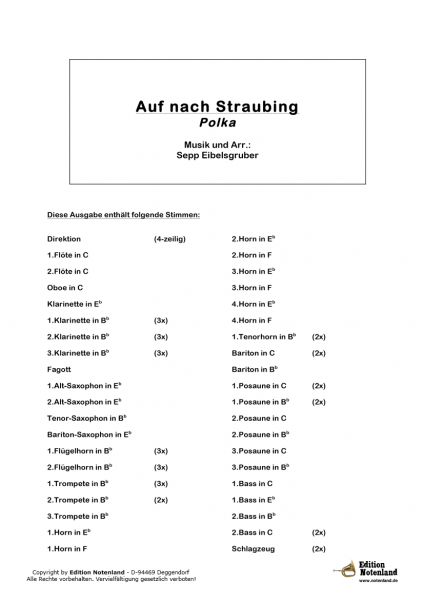 Auf nach Straubing - Blasmusik